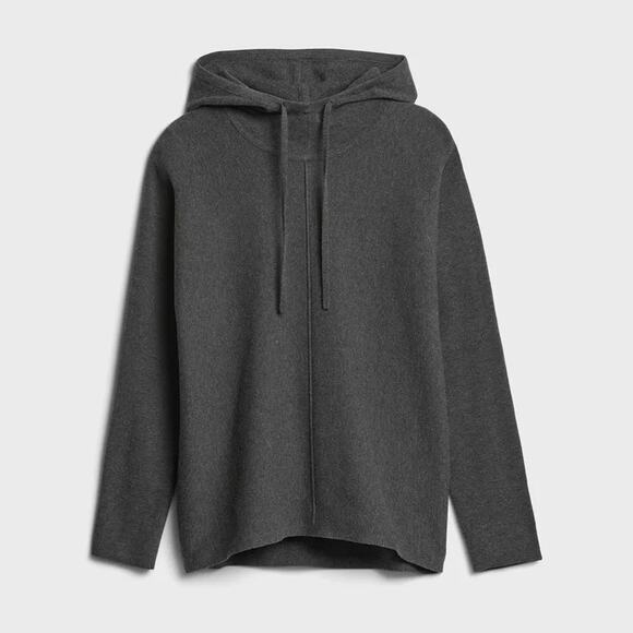 Banana Republic Charcoal Gray Men’s Knit Pullover Hoodie Sweater Size Small - Picture 1 of 9